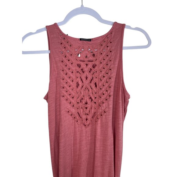 Scotch & Soda Womens Sleeveless Pink Embroidered Cotton Dress With Waist Tie - Picture 6 of 8